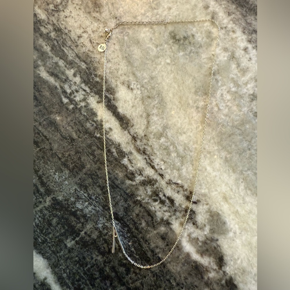 Rae Dunn "A" gold plated necklace